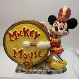 Vintage 1950th W DISNEY Co Japan MICKEY MOUSE PARADE BAND LEADER Figurine RARE